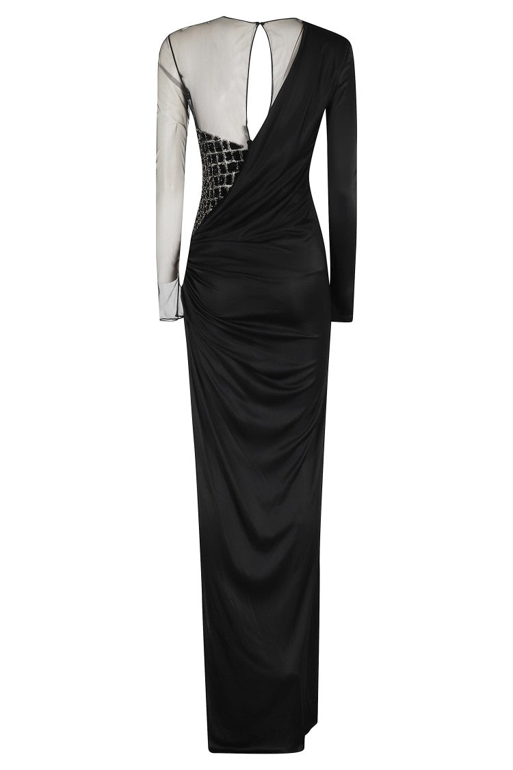 Elisabetta Franchi Long Sleeved Maxi Dress