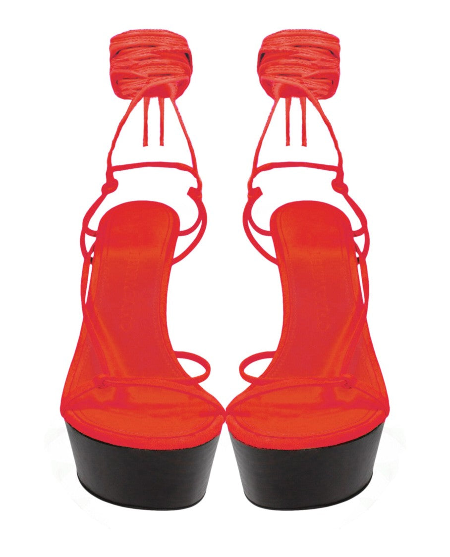 Ferragamo Frida Platform Wedge Sandals With Sculpted Wooden Heel
