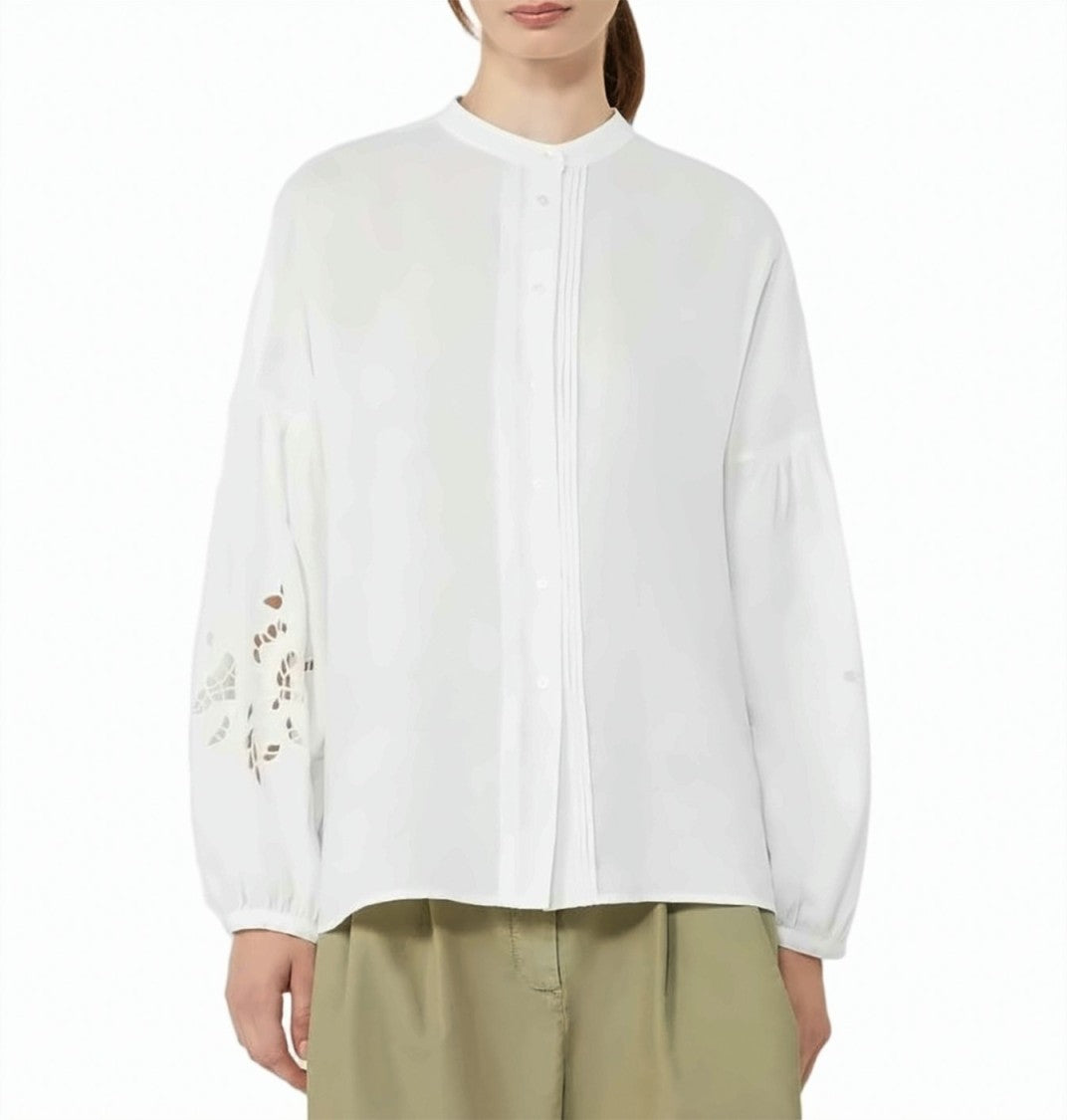 Weekend Pure Linen Long Low Cut Shirt