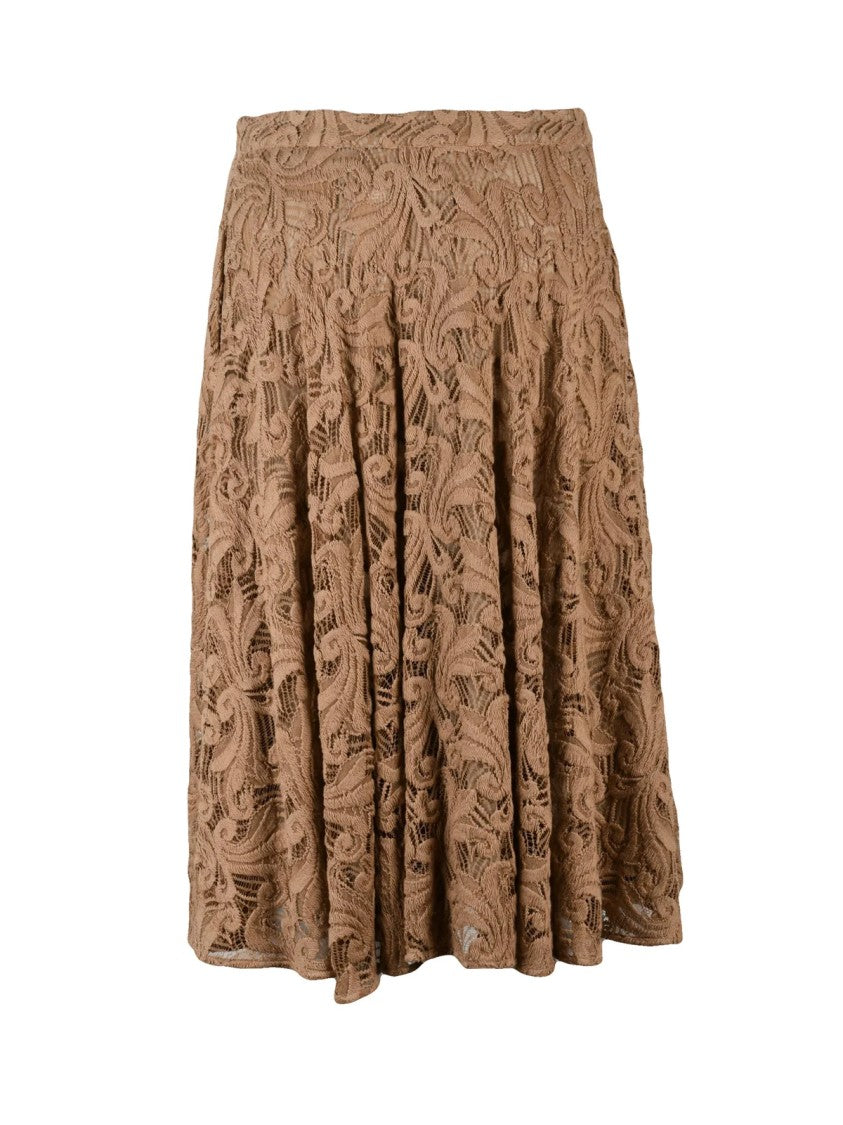 Max Mara Brown Tilde Cotton Polyamide Longuette Skirt