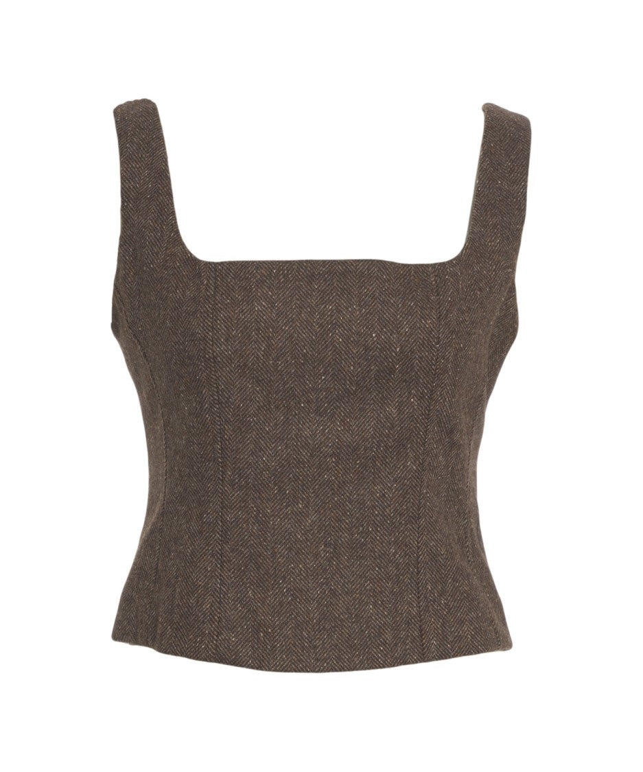 Ottod'ame Square-Neck Bustier Top