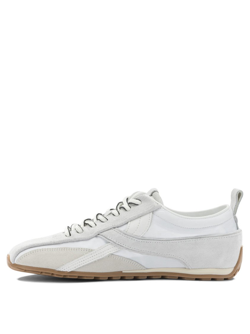 Alohas Multi-Layered White Sneakers With Rounded Toe