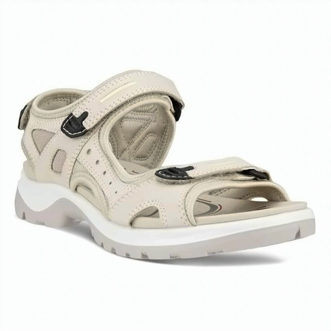 Ecco Sturdy Rubber Sole Sandals With Adjustable Leather Straps