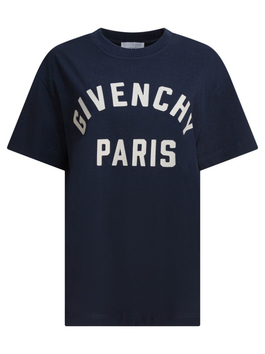 Givenchy Boxy Cotton T-Shirt With Contrasting Paris Logo