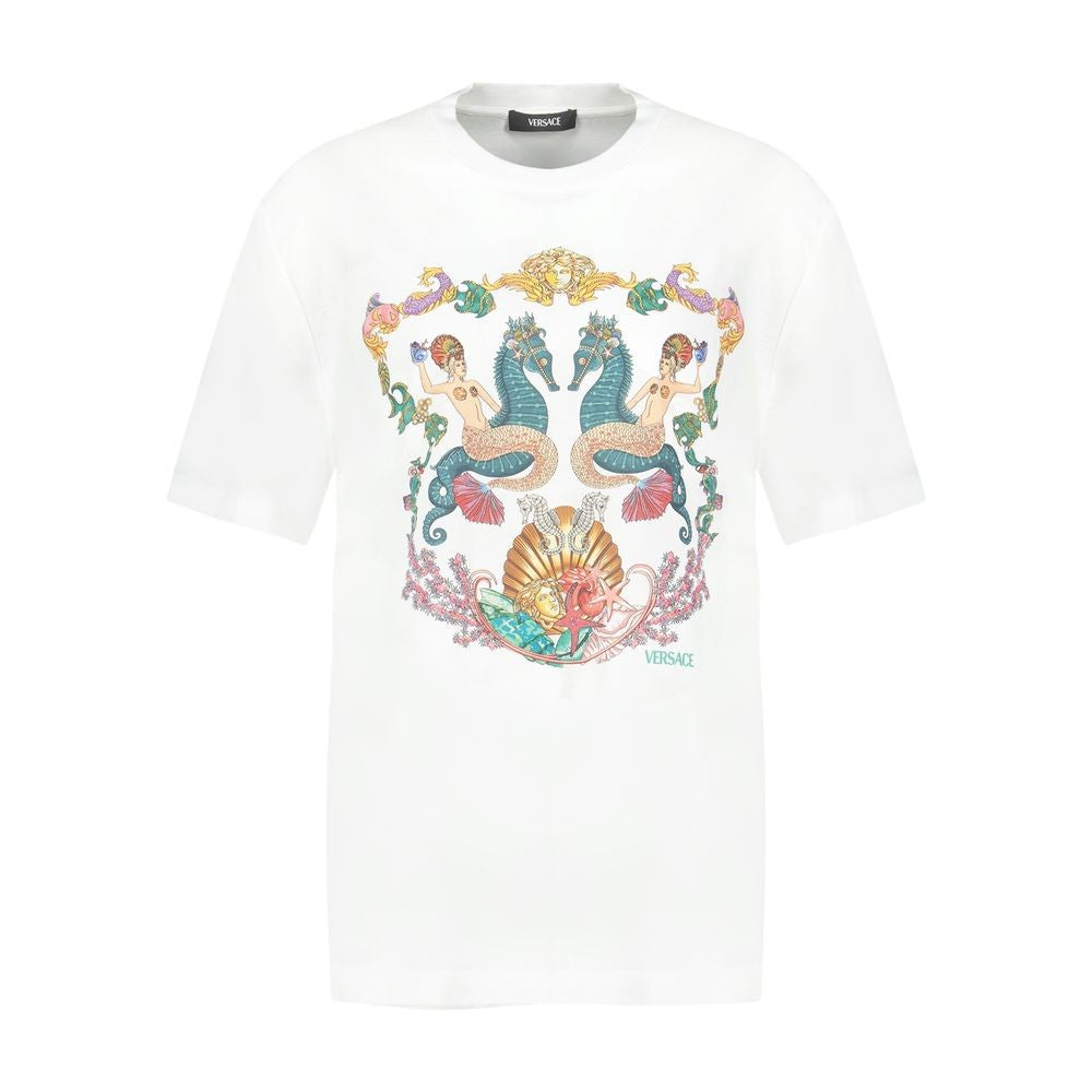 Versace Theater Crest T Shirt - Cotton - White