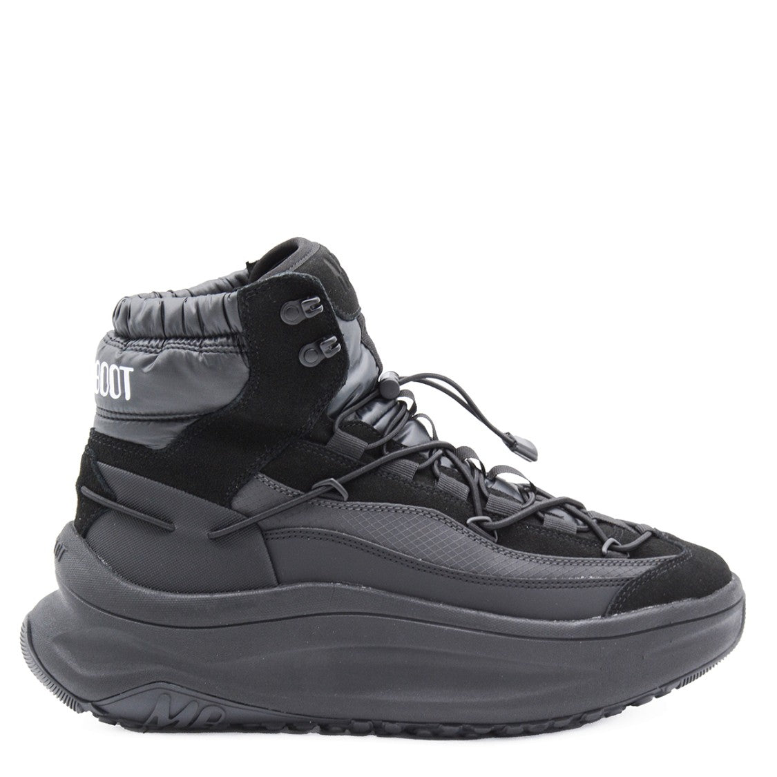 Moon Boot Black Moon247 Xlace Leather Mid Ankle Boots