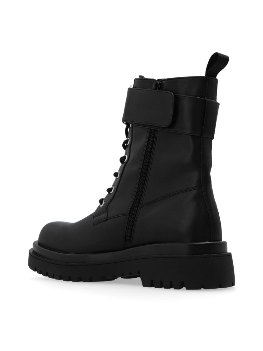 Versace Drew Logo Combat Boots