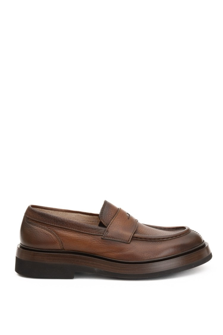 Santoni Deer Leather Moccasins