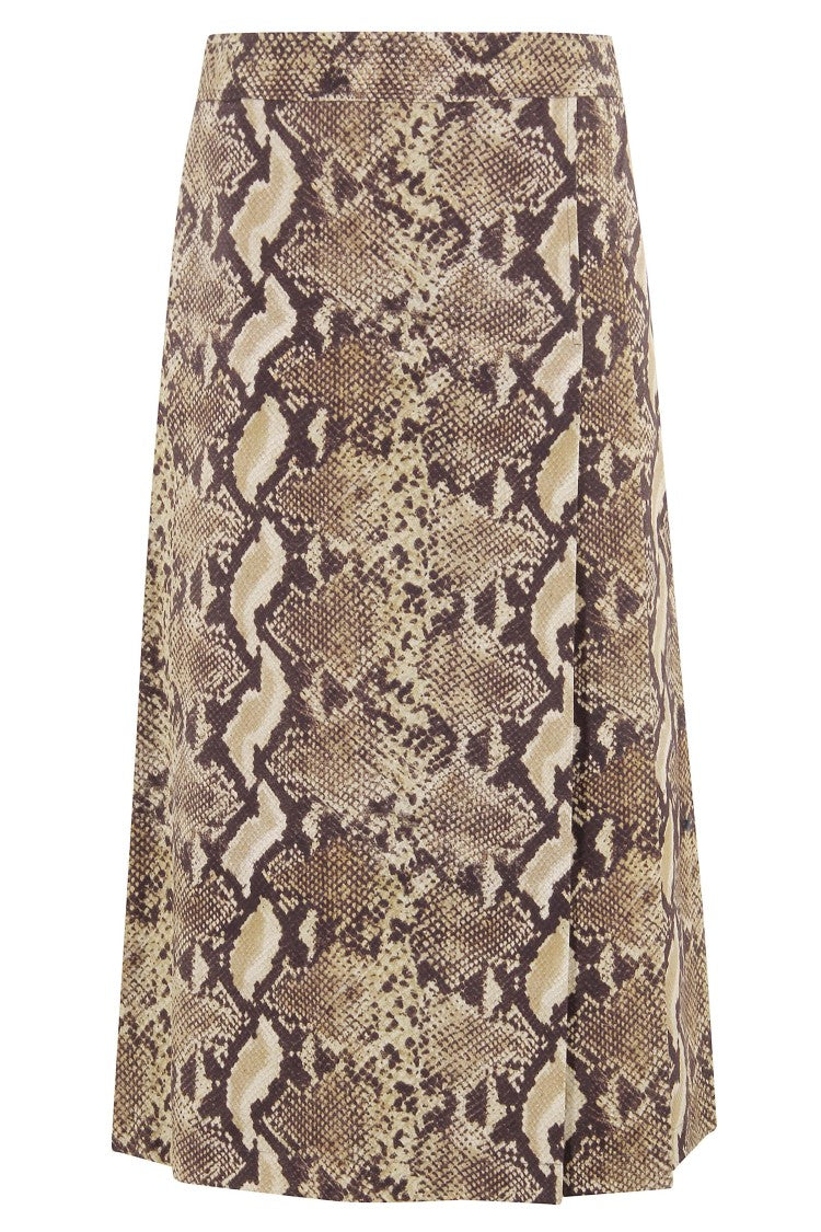 Aspesi Flared Midi Skirt With Python Print