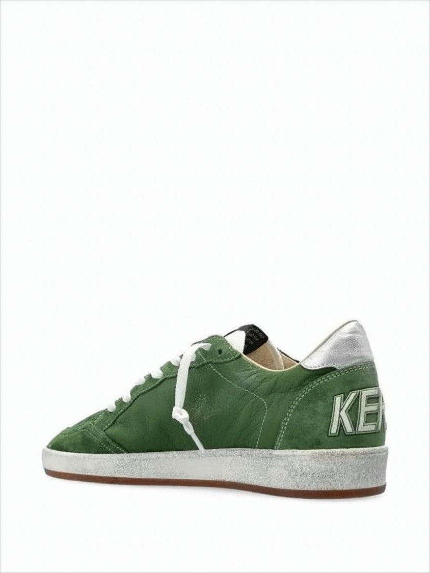 Golden Goose Green Goatskin Low-Top Sneakers