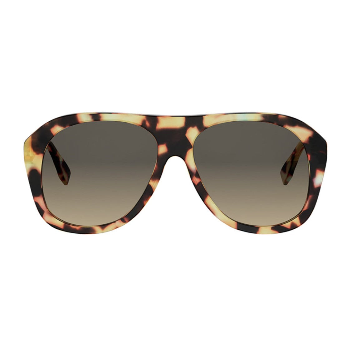 Fendi Havana Tube Bold Oversized Acetate Sunglasses