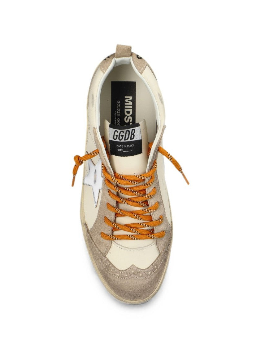 Golden Goose Vintage-Inspired Mid-Top Sneakers With Distressed Leather