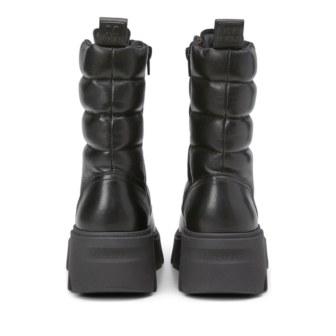 Marc O'polo Black Liliam 2A Leather Quilted Side Zip Boots
