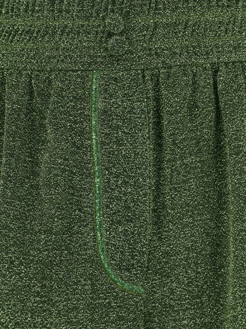 Oséree Green Lumière Semi-Transparent Metallic Shorts