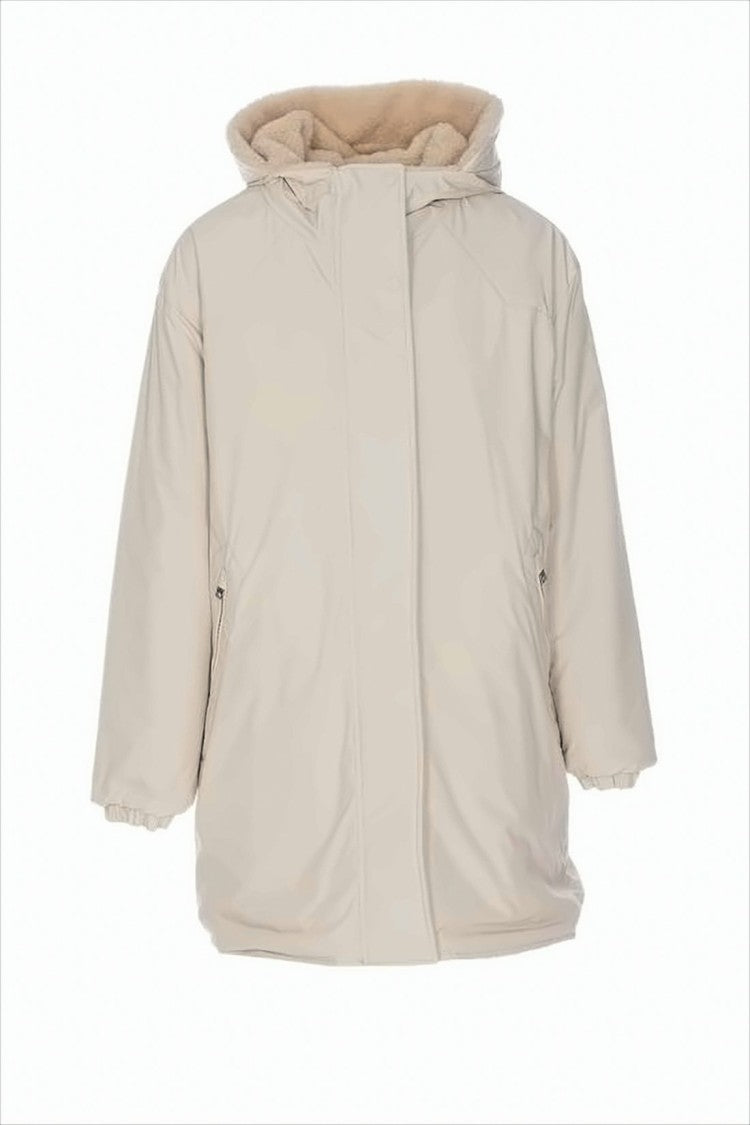 Woolrich Relaxed Fit Wool Blend Hooded Jacket