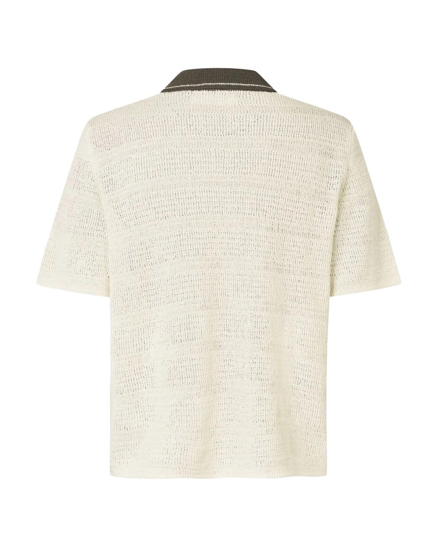 Samsøe Samsøe Short-Sleeved Knit Shirt With Button Closure And Textured Finish
