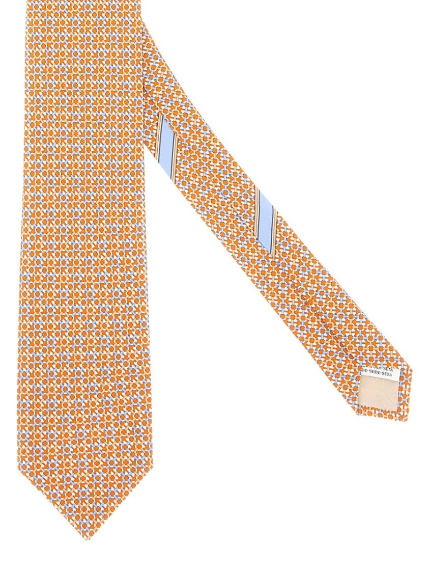 Ferragamo Geometric Pattern Silk Tie