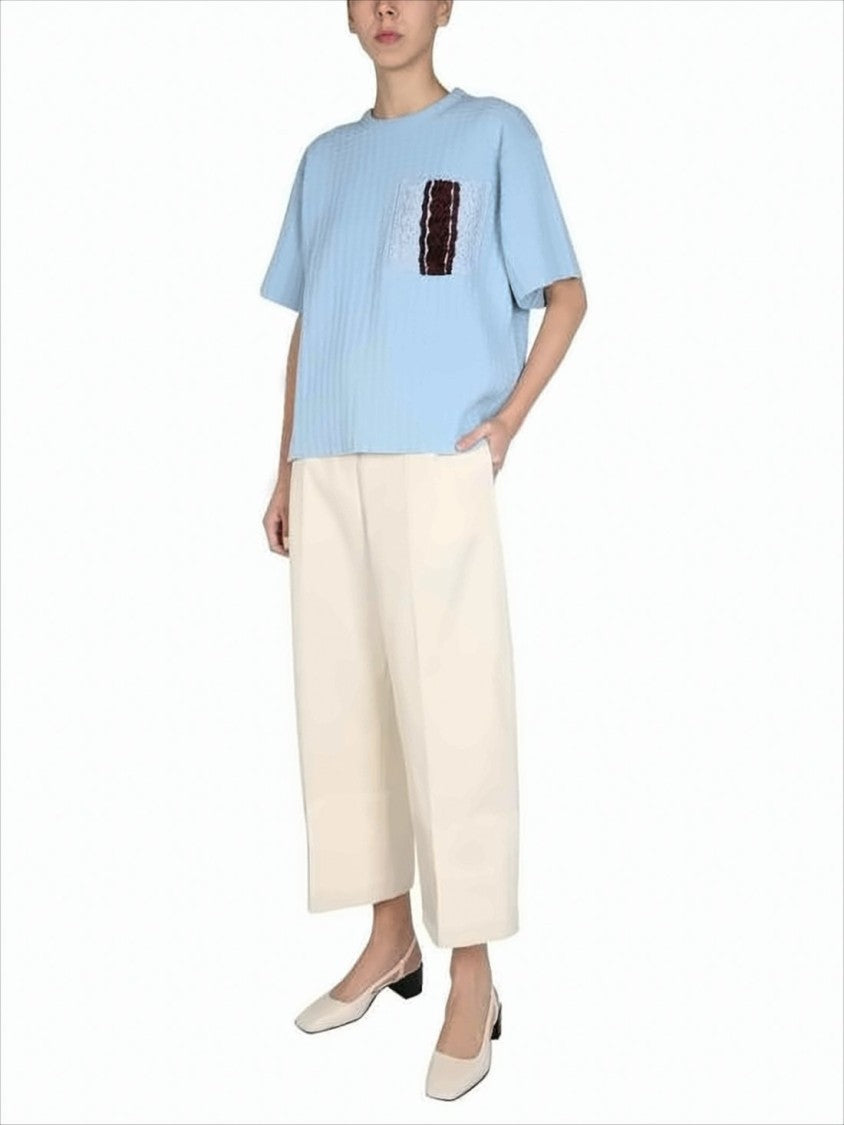 Jil Sander Boxy Fit Short-Sleeved Top With Textured Knit