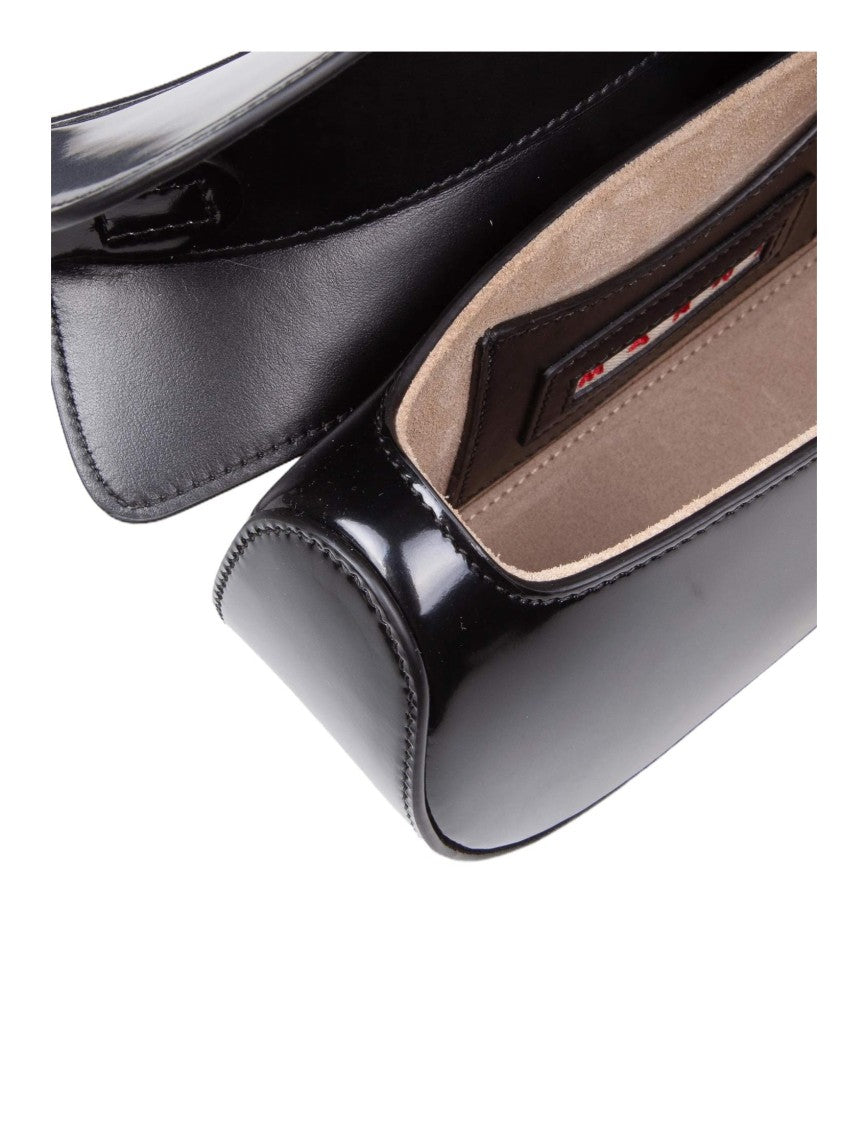 Marni Butterfly Hobo Bag In Black Leather