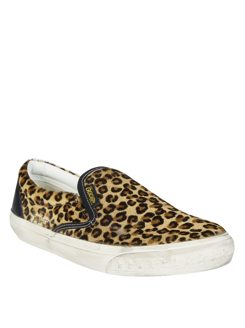 Golden Goose Vce Horsy Leopard-Print Slip-On Sneakers