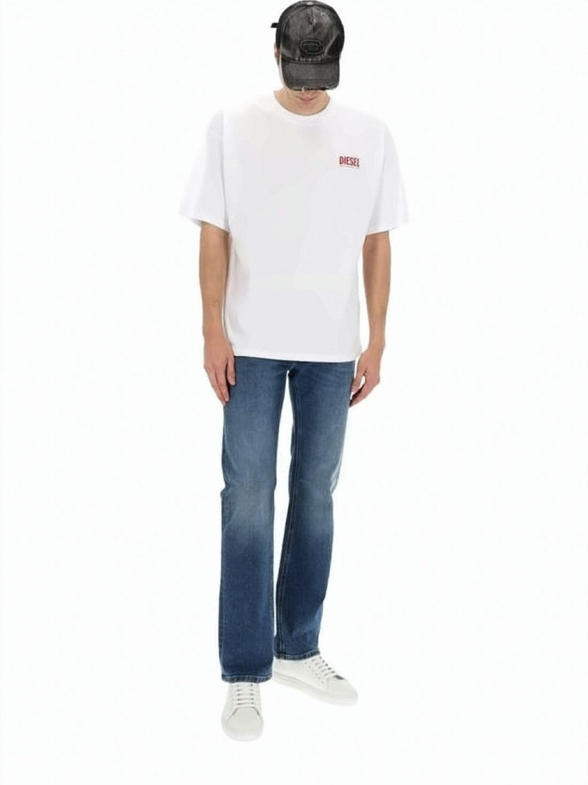 Diesel Regular Fit Straight-Leg Jeans With Medium Blue Wash