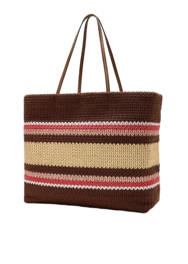 Miu Miu Woven Tote Bag With Textured Knit Pattern