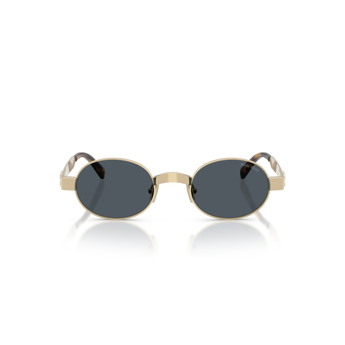 Miu Miu 0Mu B51s Oval Gold-Toned Metal Sunglasses