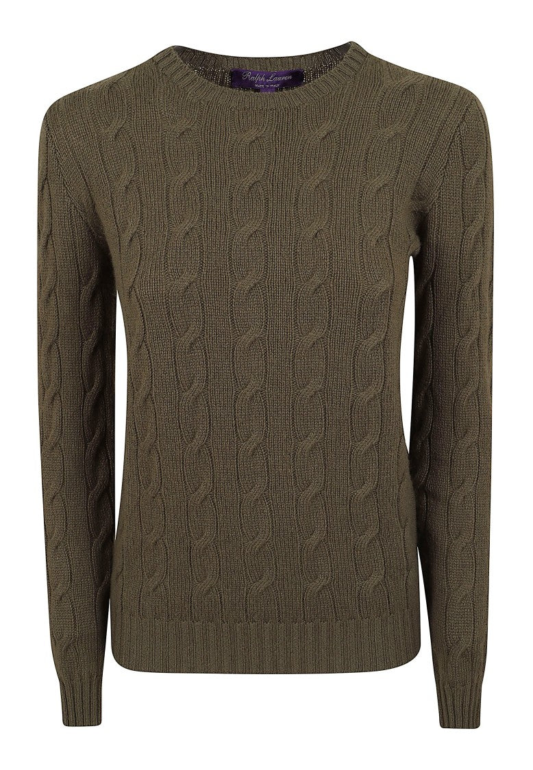 Polo Ralph Lauren Cypress Green Cable-Knit Wool Crewneck Sweater