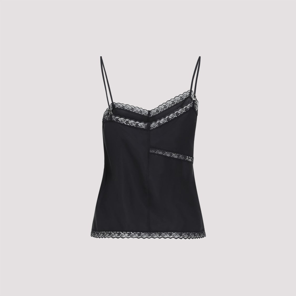 Mm6 By Maison Margiela Black Silk Top