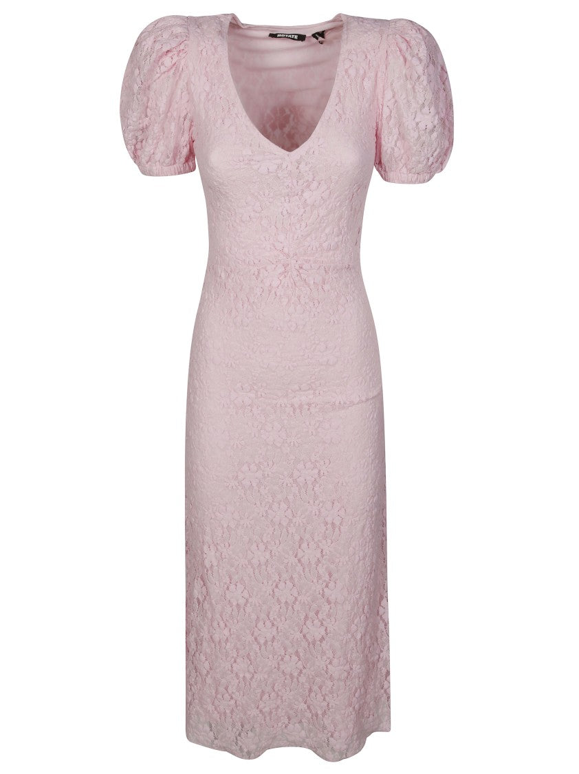Rotate Lace Puff Sleeve Dress