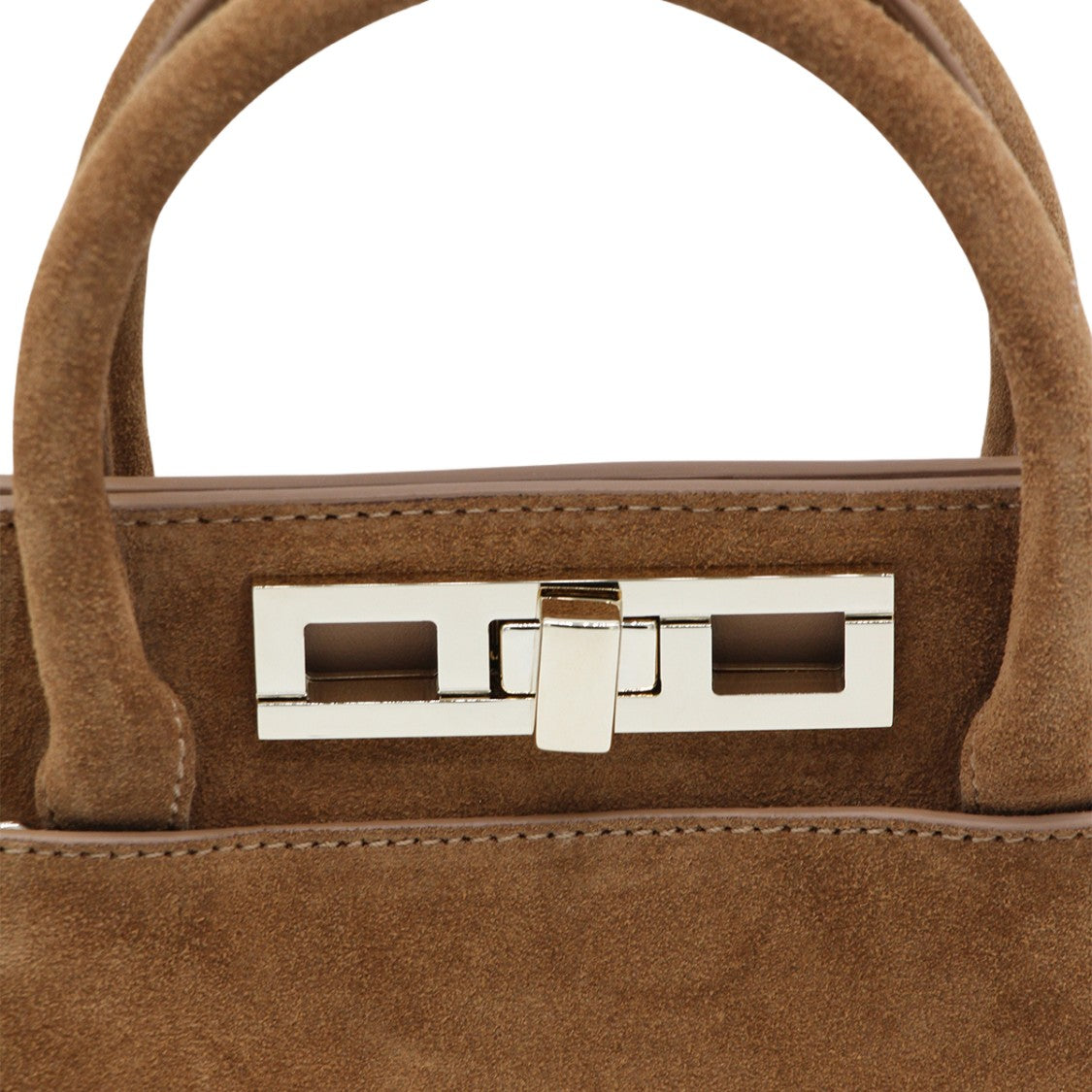 Fabiana Filippi Structured Suede Handbag With Metallic Turn-Lock Closure