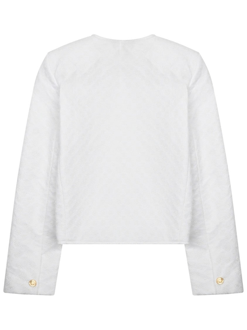 Celine Cropped Quilted Jacket With Gold-Tone Button Closure