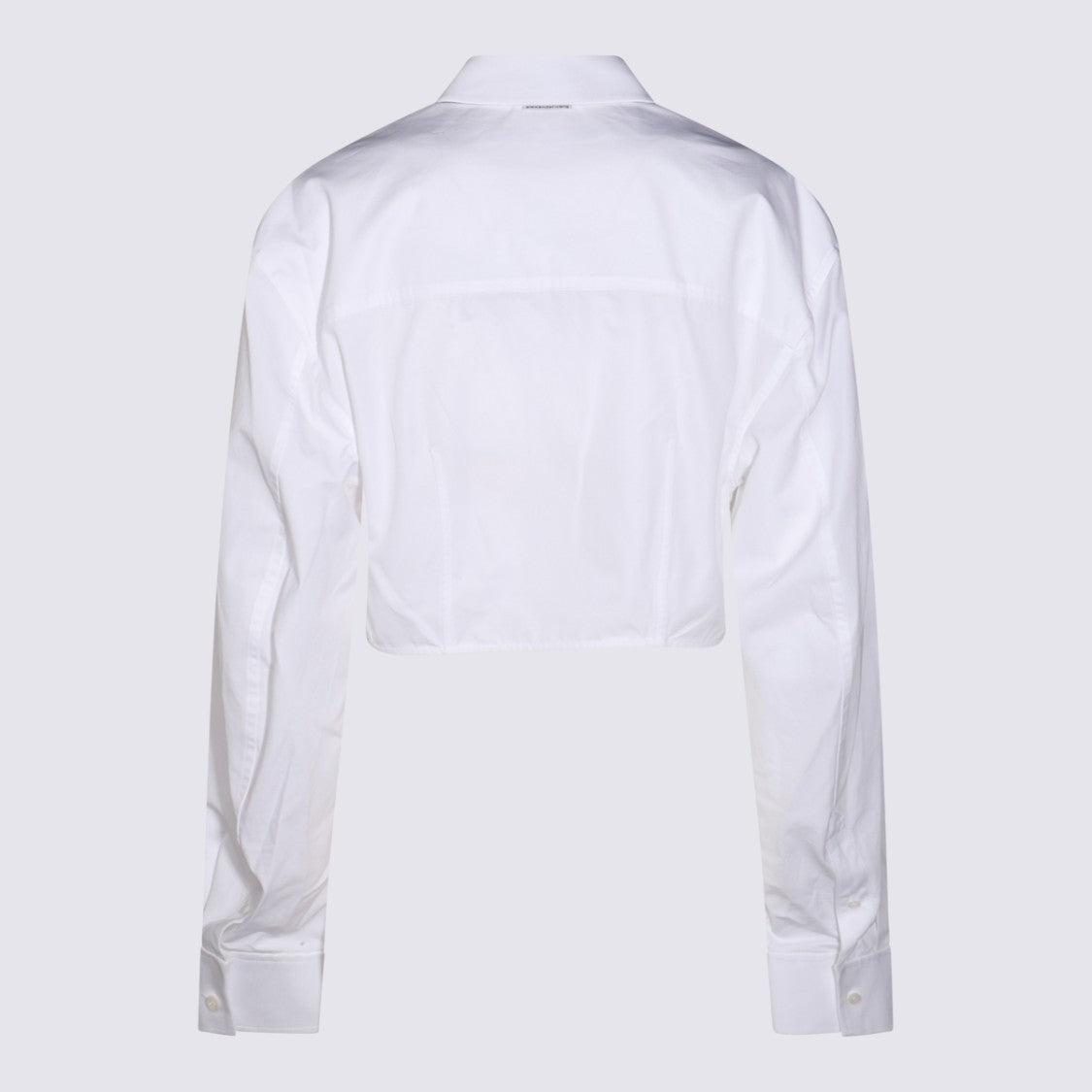 Alexander Wang Asymmetrical Hem White Shirt With Pointed Collar