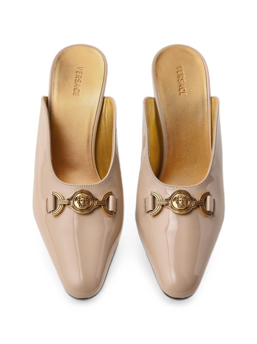Versace Pointed Toe Glossy Sandals