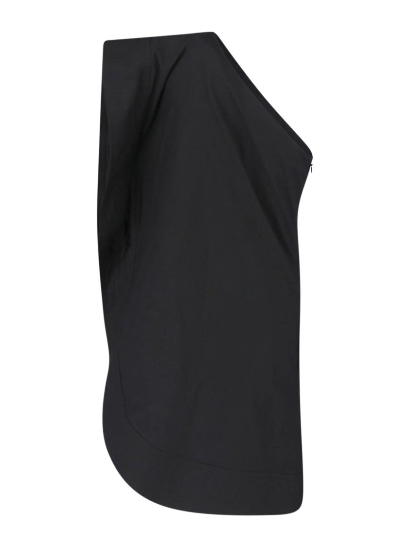 Stella Mccartney Black Asymmetrical One-Shoulder Cotton Dress