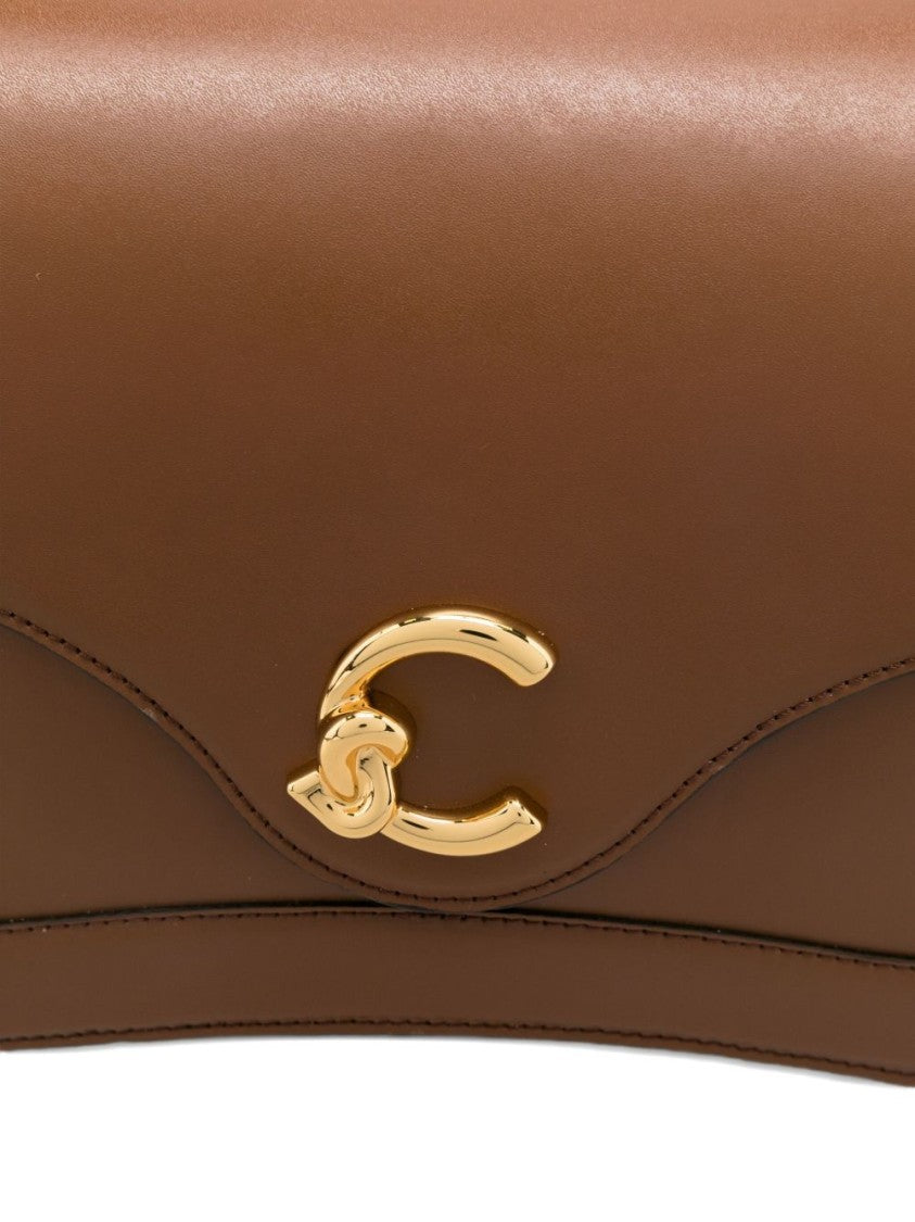 Coccinelle Structured Calfskin Shoulder Bag With Gold-Tone Clasp