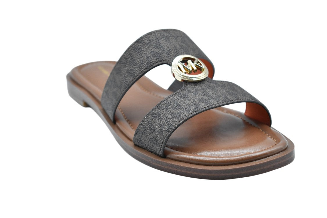 Michael Kors Blue Logo Print Canvas Summer Sandals