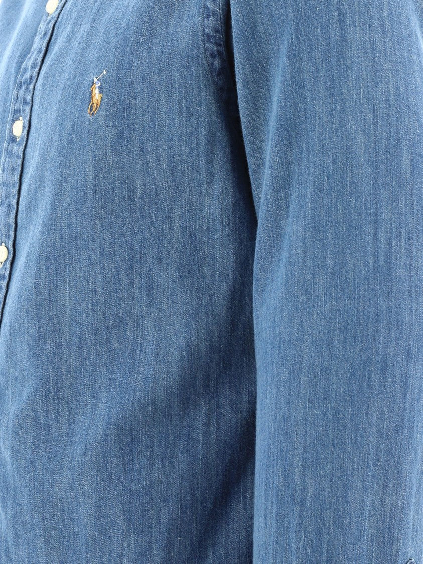 Polo Ralph Lauren Cotton Denim Button-Up Shirt With Subtle Logo