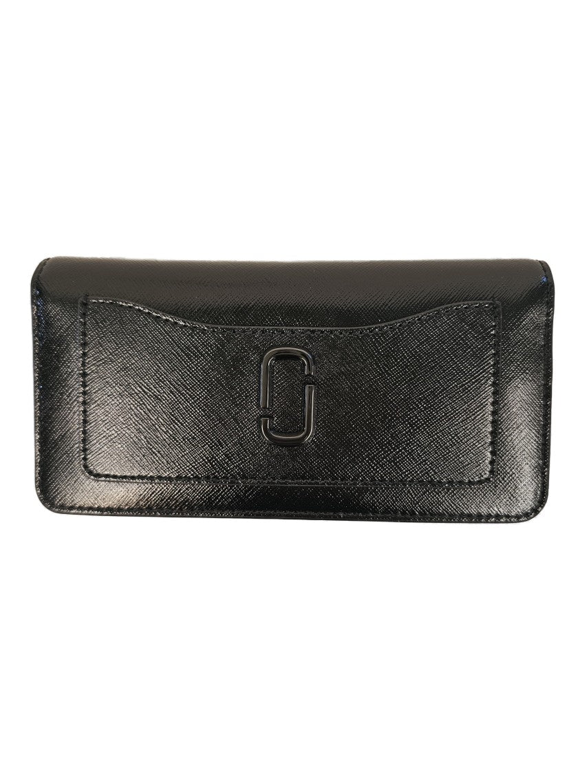 Marc Jacobs Textured Black Wallet With Flap Closure