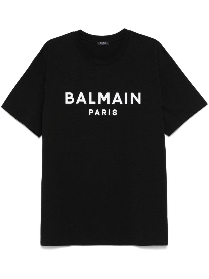 Balmain Black T-Shirt Organic Cotton Logo T-Shirt