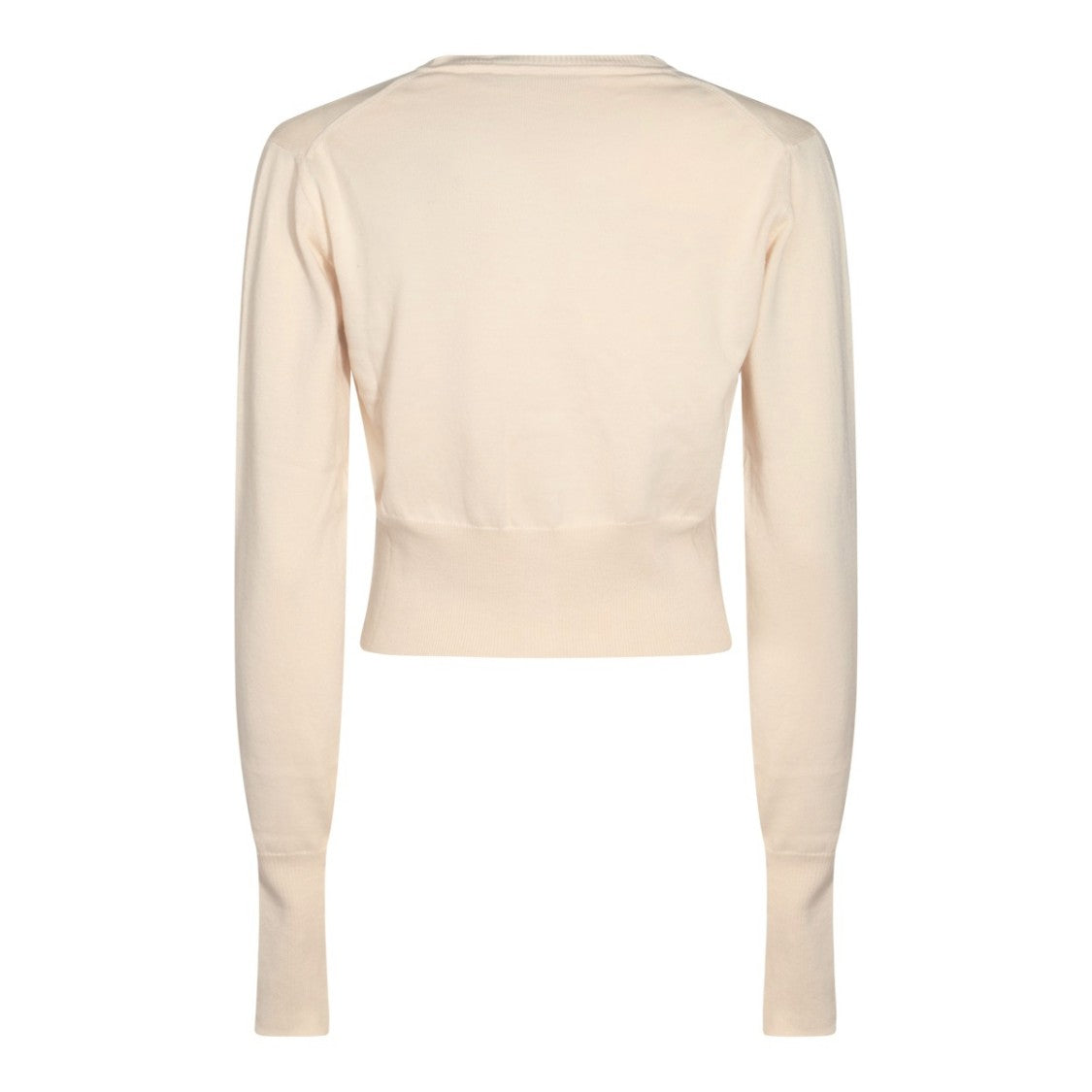 Vivienne Westwood White Bea Cropped Cashmere-Cotton Button Cardigan