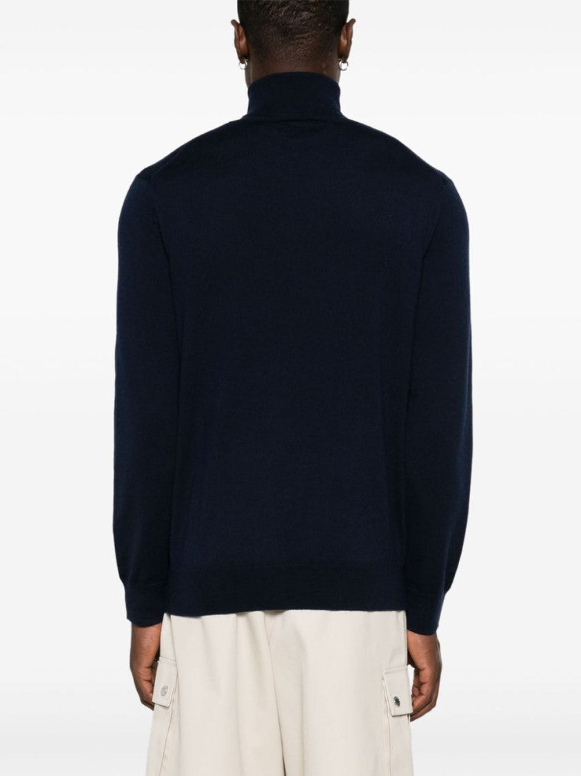 Polo Ralph Lauren Navy Blue Rws Wool Turtleneck