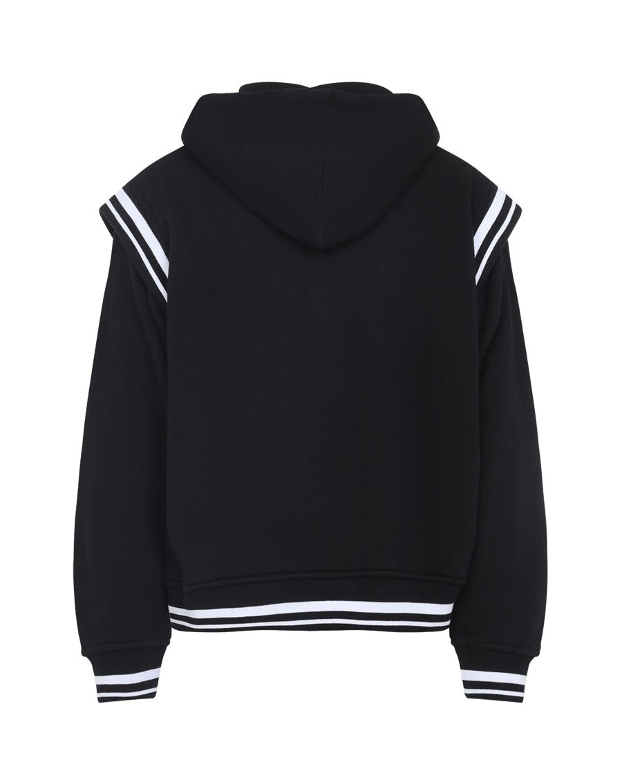 Off-White Fleece Varsity Jacket With Gothic Logo Patches
