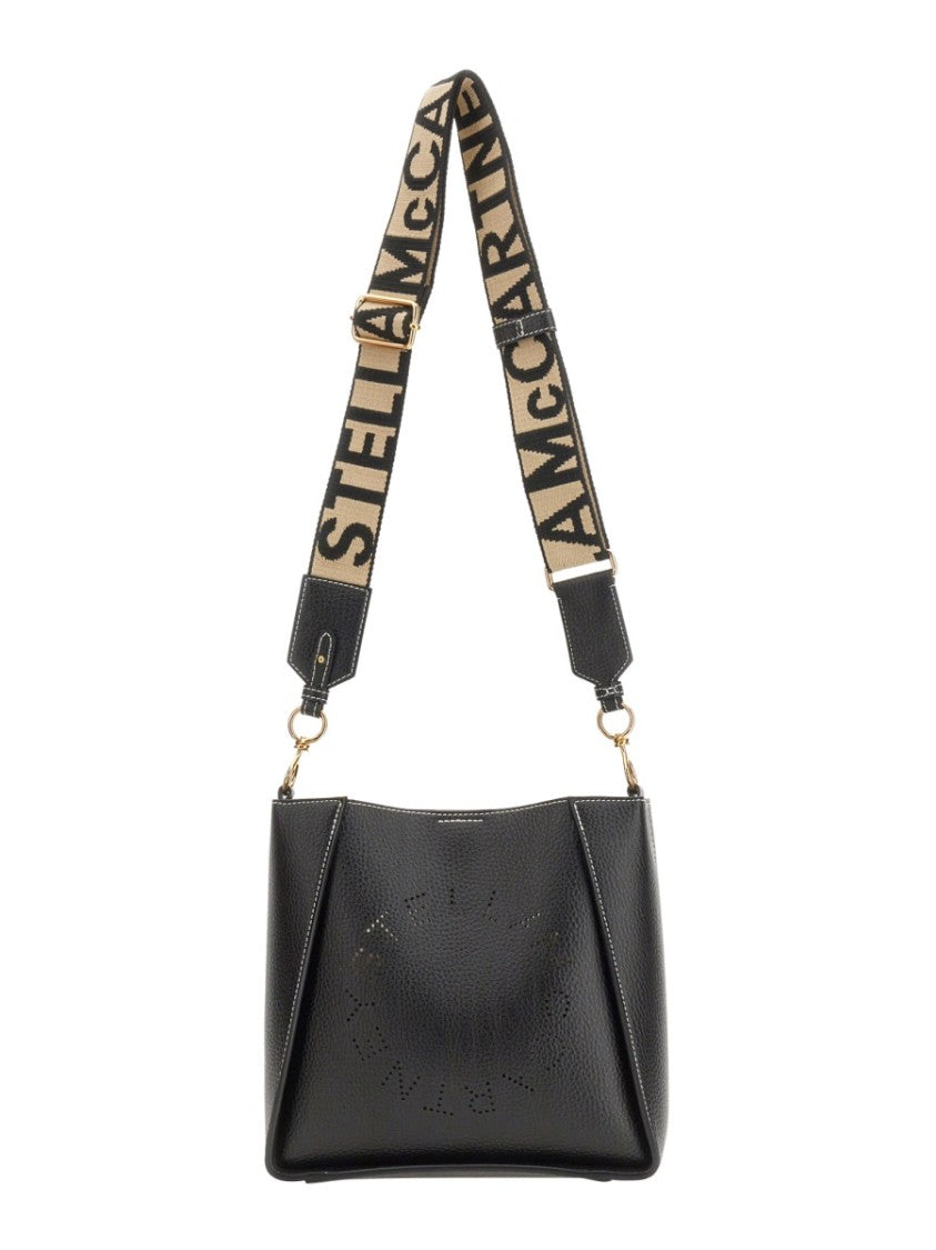 Stella Mccartney Structured Shoulder Bag With Circular Perforated Logo