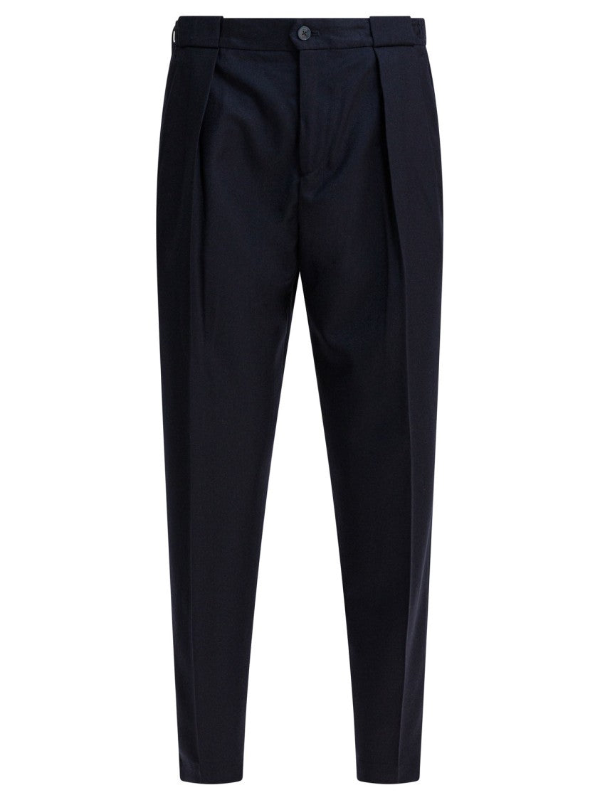 Briglia Tapered Black Trousers With Pleated Detailing