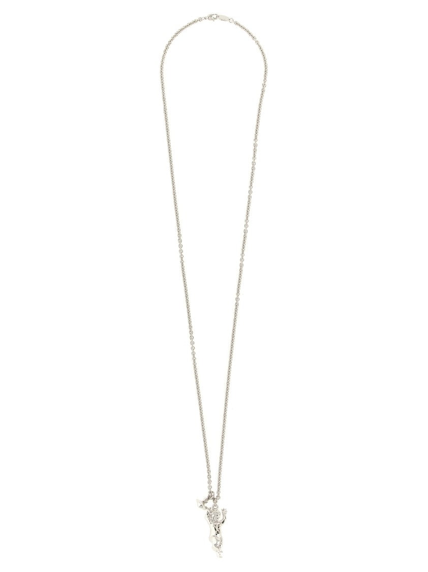 Vivienne Westwood Rolò Chain Necklace With Man Satyr Pendant And Orb Motif