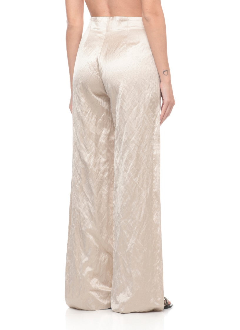 Antonelli Firenze Beige Patrizio Viscose Wide-Leg Pants