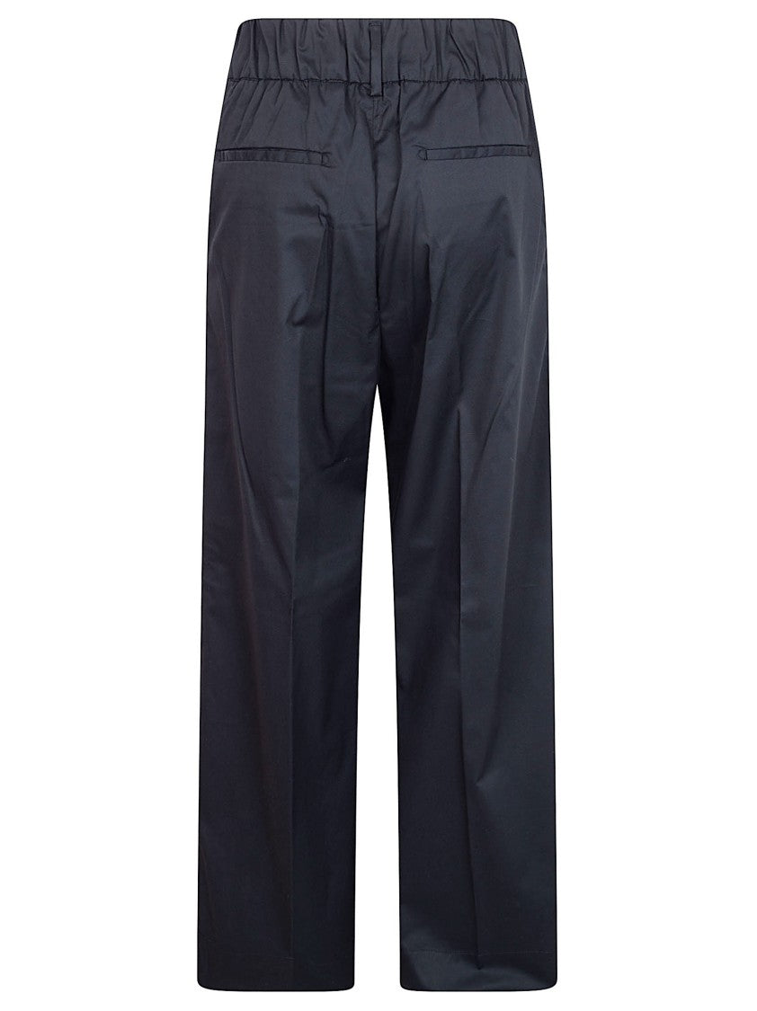 Myths Straight-Leg Black Trousers With Relaxed Fit And Elastic Waistband