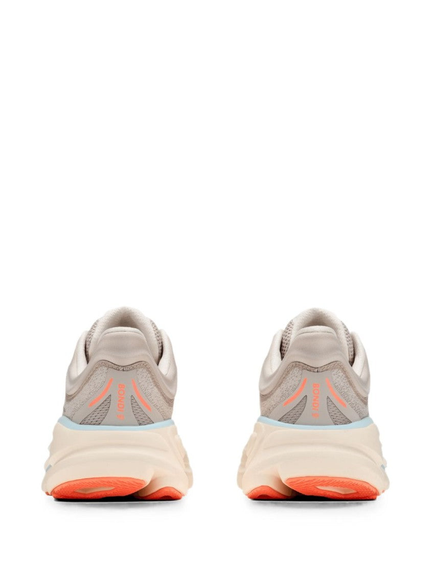 Hoka Beige Streamlined Coral Accents Sneakers