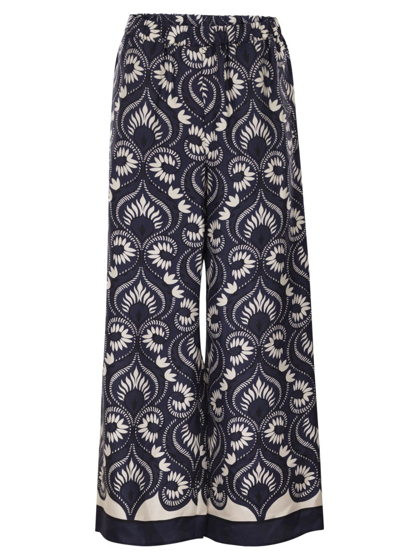 Max Mara Wkdottico - Flowing Printed Silk Trousers